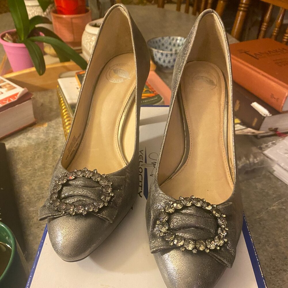 Nurture Juliee Rhinestone Buckle Bow Pumps